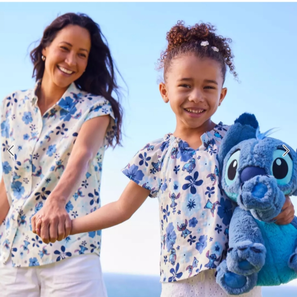Disney Blue and White Floral Blouse